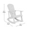 Flash Furniture White Adirondack Rockers - Teal Cushions, 2PK 2-JJ-C14705-CSNTL-WH-GG - alternate 2